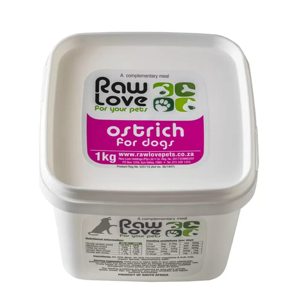 Raw Love For Dogs - Ostrich 1kg